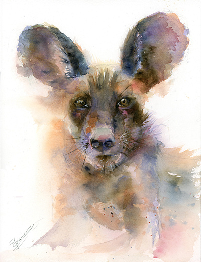 Hyena portrait - watercolor painting animal animal art animals aquarell aquarelle art hyena hyena painting painting watercolor watercolor art watercolor illustration watercolor painting watercolour