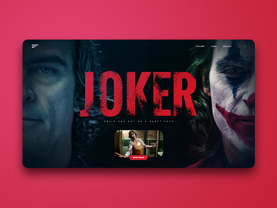 Joker Movie Landing Screen UI colorful concept design home page joker landing landing screen movie ui web