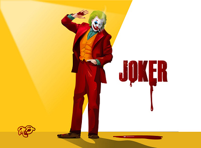 Joker adobeillustrator blood character dccomics design illustration jokermovie vector villian