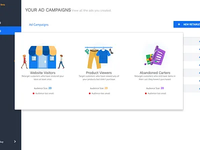 Ad options design design frontend ui