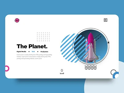 Landing Page Header clean clear design flat header home interaction landing page slider ui ux web web design website xd