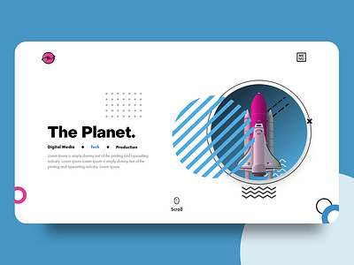 Landing Page Header clean clear design flat header home interaction landing page slider ui ux web web design website xd