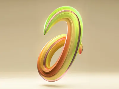 THE "J" IS FOR JILLIPP 3d 3d art 3d illustration 3d letters 3dtype abstract blender colorful design green liquid orange studio tropical yellow