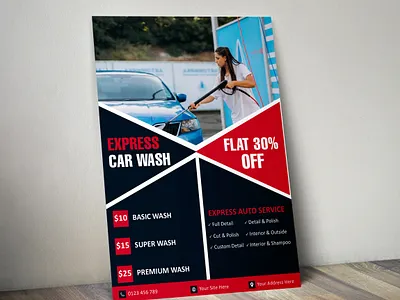 Auto Detailing & Car Wash Flyer auto detailing flyer business flyer car cleaning service car service promotion car wash advertising car wash flyer car wash poster editable car wash flyer flyer design graphic design marketing flyer minimalist flyer modern flyer design professional print design psd flyer template