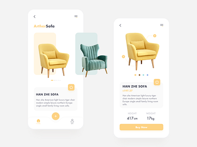 Furniture mall app color furniture mall ue ui ui ux design yellow