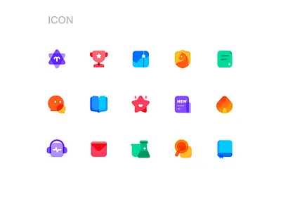ICONS book cat colour constellation design discuss experiment fire headset hot icon illustration logo news reward search stock ui vector