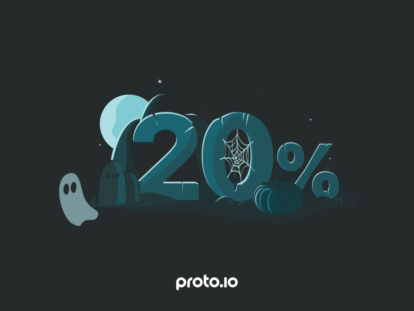 Proto.io Halloween 2019 2danimation aftereffects animated gif animation ghost halloween illustration motion design motion graphics promotion pumpkin