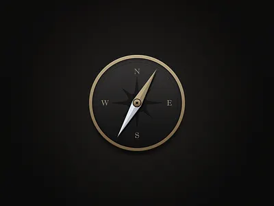 Compass icon android app black business circle desktop gold icon ui ux