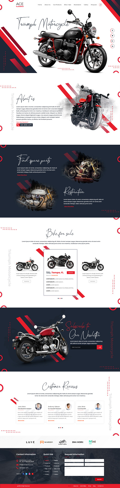 Triumph-Motorcycle-Shop bike ecommerce landing page shop ui ux website