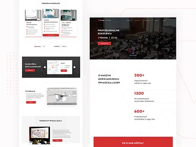 ProGrupa - Training Programs 🤝 clean design homepage landing page layout lp pattern program progrupa red schedule sketchup timeline training ui ux vray web web design website