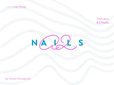 A2 Nails Logotype | Nail salon bar beauty brand branding calligraphy design icon identity instagram logotype manicure nails neon pattern pedicure salon sign studio