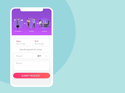 Day Off - Leave Tracker android app balance clean company employee hr hr software ios ios app leave mobile app mobile design mobile ui request tracker ui ui design uiux vacation workflow
