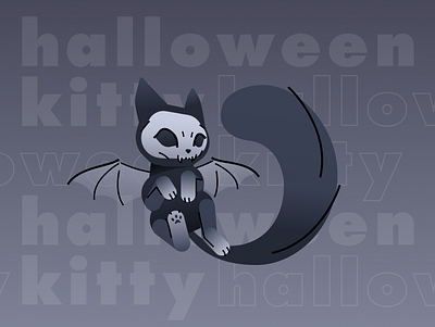 halloween kitty dribbbleweeklywarmup figma halloween illustration kitty