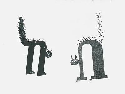 Spooky cats cat halloween illustration printing press spooky typo typography art