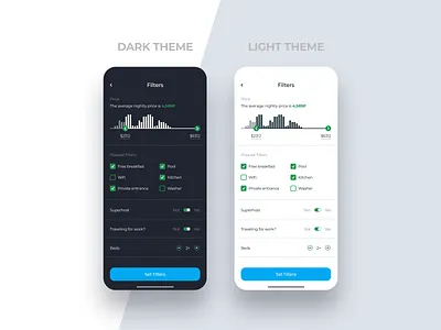 Filters page app applicaiton clean dark design filter inspiration ios light mobile mobile app ui