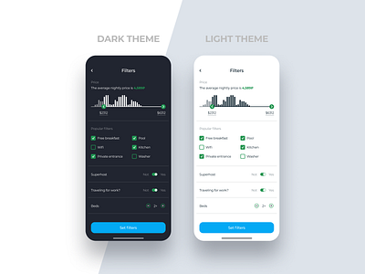 Filters page app applicaiton clean dark design filter inspiration ios light mobile mobile app ui