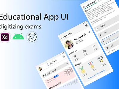 GenioPrep - Education/Test App UI app branding design flat minimal typography ui ux