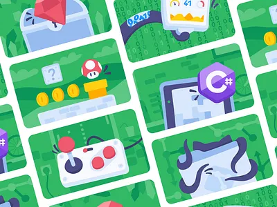 Banner Images - Green app banner big branding code coding controler data game git github green illustration learn mimo programming ruby ui vector