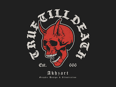 Red Devil akhzart apparel design badge design band merch design for sale devil graphic design hardcore illustration merch retro satan skate skull streetwear t shirt design vintage