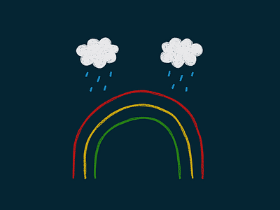 Sad Nice Day art art print clouds color concept art day design draw drawing fun funny graphic illustration kids minimal nice rain rainbow sad t shirt