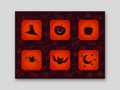 6OrangeHalloweenAppIconsPattern halloween party halloween pattern halloweenpattern