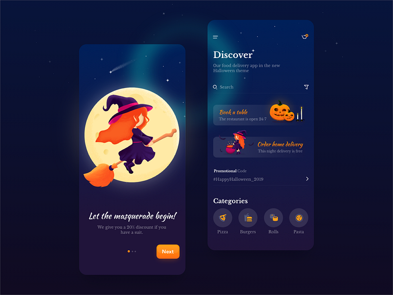 Halloween Promo Offer application design ecommerce app food halloween design interface llustration mobile app ui ux