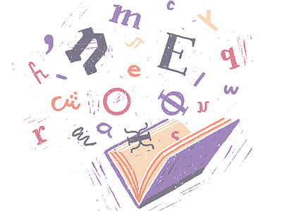 Multilingual education book digital editorial education illustration texture type
