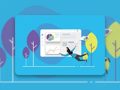 Dashboard Illustration app dailyui dashboard ui design dribbble flat flatdesign hero image illustration instagram landing page landingpage minimal ui upwork ux web