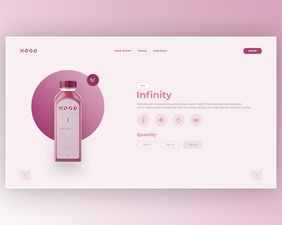 Mood Juice - LandingPage app clean cold cold pressed juice concept creative design design system interface juice minimal mobile design modern smoothie ui user interface ux web web design website