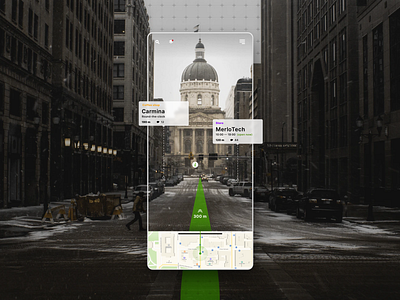 Augmented reality 073 app augmented reality daily ui img map mobile navigation phone product road store