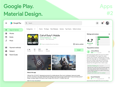 Google Playstore Material Design ( App Details ) adobexd desig material design ui ux web