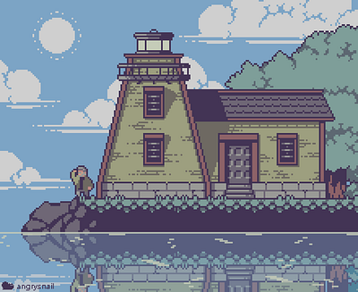 Old Lighthouse 16bit 8bit architecture artwork environment design gameart illustration pixel art pixels sprite