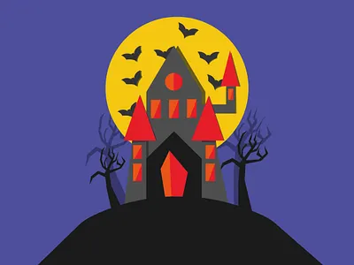 Muuuahahahahahahahah. childrens illustration drawlloween dribbble best shot flat design halloween horror art horror house illustration illustrator personal project vector art weeklywarmup