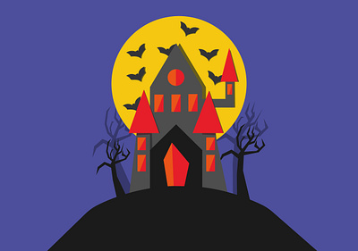 Muuuahahahahahahahah. childrens illustration drawlloween dribbble best shot flat design halloween horror art horror house illustration illustrator personal project vector art weeklywarmup