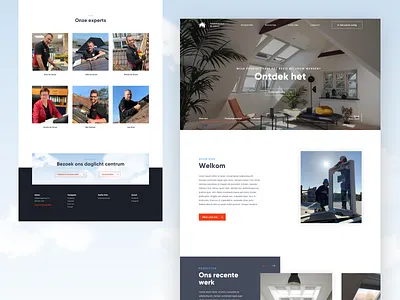 Homepagina Timmerbedrijf de Groot about us branding clean design experts generator homepage interaction meet us out work personal personal brand personal branding photography roofwindows ui ux velux web website