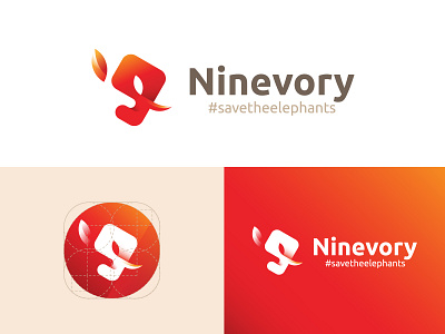 Save The Elephants animal animal logo app branding color conservation elephant golden ratio gradient grid icon identity logo logo design mark minimalist nature symbol wildlife