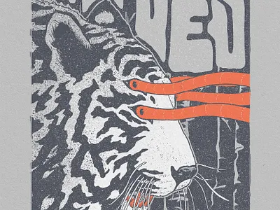 Tiger II design drawing illustration ink poster texture tiger wip