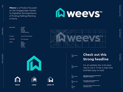 Weevs - Logo v2 branding buy home house iconography label letter lettermark logo logo design logodesign logos monogram design rent style guide styleguide symbol w w monogram weevs