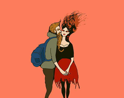 Love character couple draw fashion feeling hipster illustration kiss love sketch vector