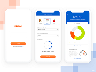 Mobile Application - CalCount app branding design flat logo minimal mobile ui ui design vector