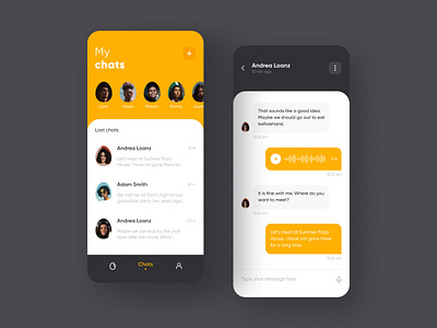 Chats & Message app brand design flat icon minimal typography ui ux