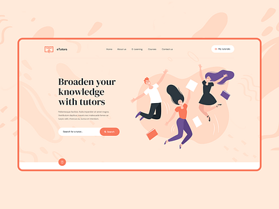 eTutors 📖 app branding design illustration landingpage onepage theme ui ux vector visiontrust web webdesign webdesigner website wordpress