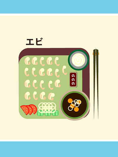 shrimps/エビ Mayonese/ miso soup and some vegtables digitaldrawing illustration illustration vector