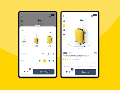 Concept for online shop add to cart colors creative design iphone minimalist shop ui ux yellow