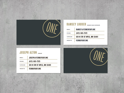 One Fermentary & Taproom 4 badge brand brand identity business card mockup businesscard concrete design fermentary graphic identity industrial one print taproom typography vintage