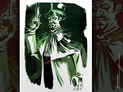 Haunted Duelist ghost halloween illustration spooky