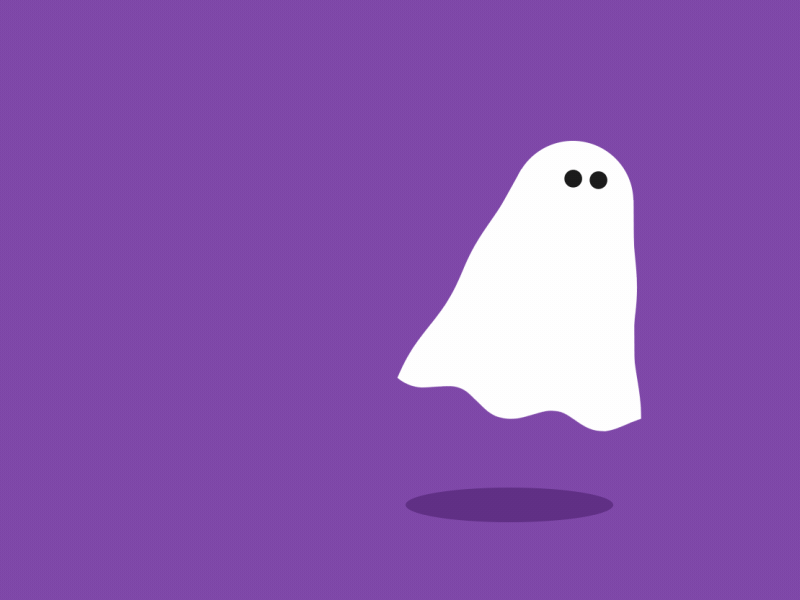 Ghost after effects animation ghost gif halloween illustrator motion motion graphic purple trick or treat white