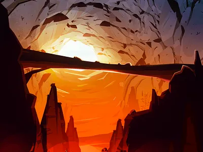 Nordnet Securitoo : Backgrounds #6 2d art animation background background art background design cave illustration vector vector art vector illustration