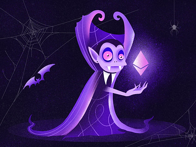 Ether Vampire animation bad cryptocurrency design ethereum etheric ethworks halloween illustration motion principle procreate spider vampire