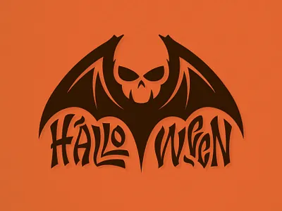 Halloween bat halloween halloween design icon logo negative space skull skull logo